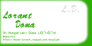 lorant doma business card